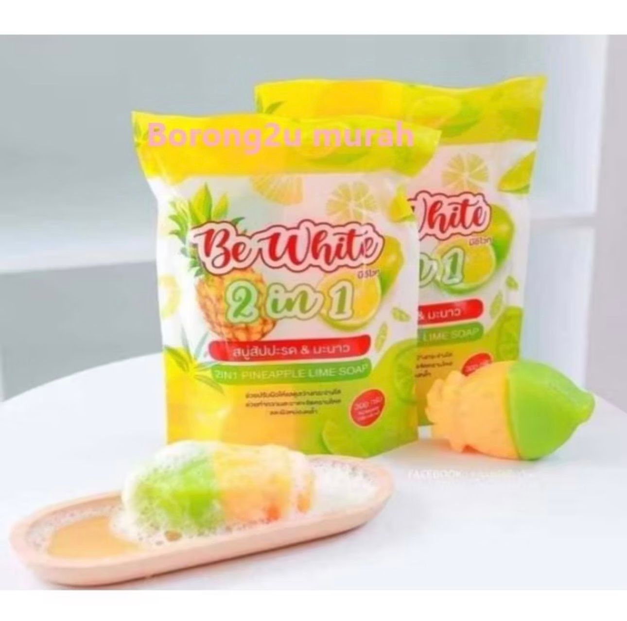 BE WHITE 2in1 Pineapple Lime Soap_2