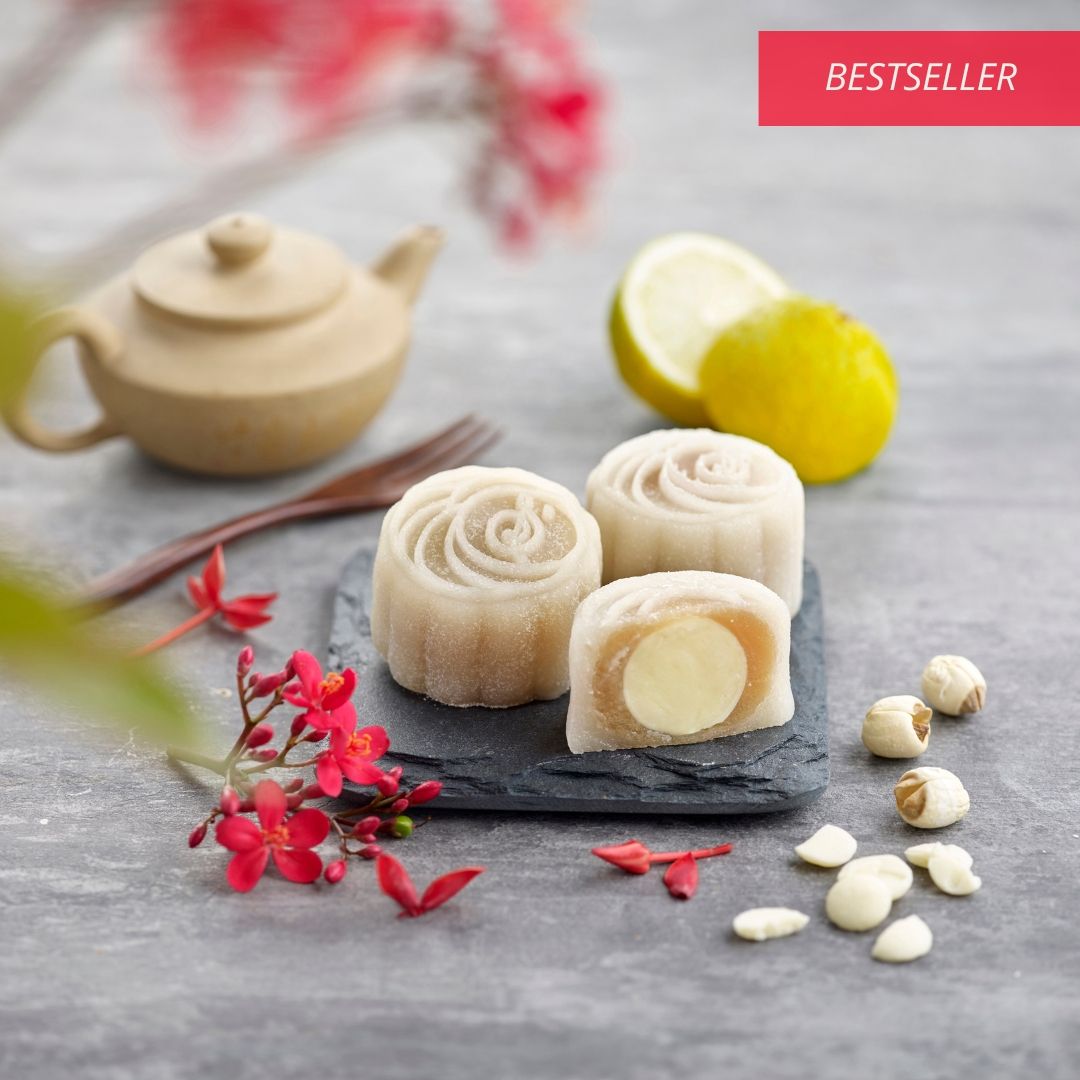 100% Japanese Yuzu White Chocolate Truffle Snowskin Mooncake [Best Seller] 纯柚子冰皮月饼_0