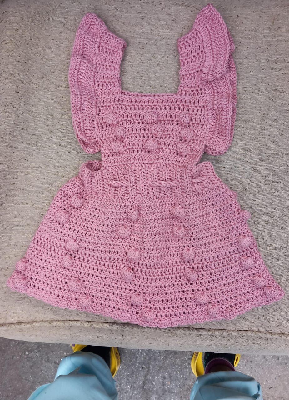 Handmade crochet babygirl dress_0