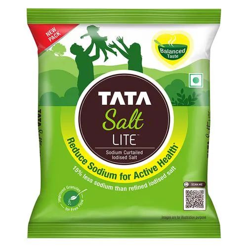 Tata Salt Lite - 15% Low Sodium Iodised Salt, For Healthy Lifestyle, 1 kg Pouch_0