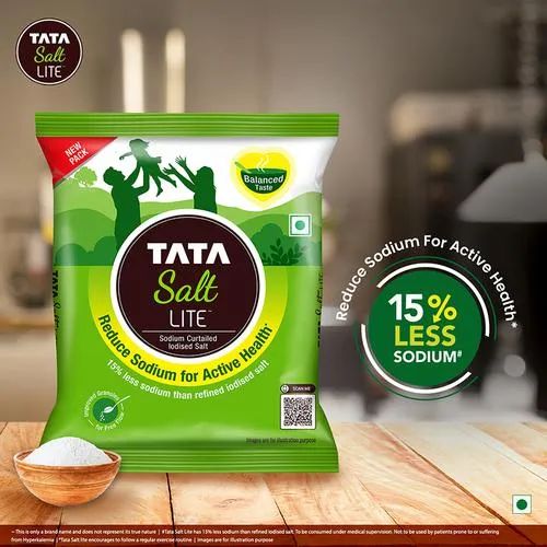 Tata Salt Lite - 15% Low Sodium Iodised Salt, For Healthy Lifestyle, 1 kg Pouch_3