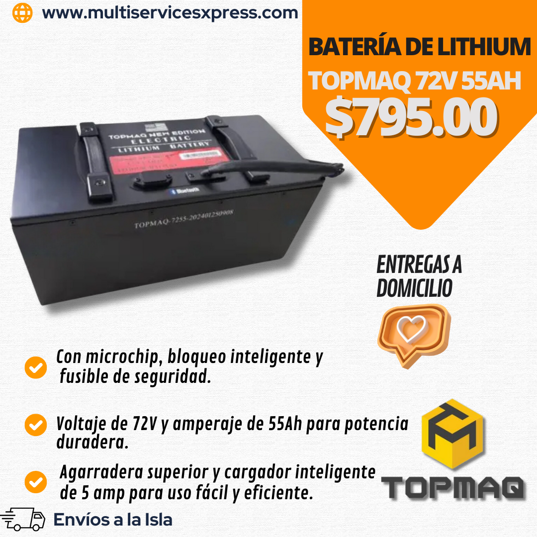 Batería de lithium TOPMAQ 72V 55AH_0