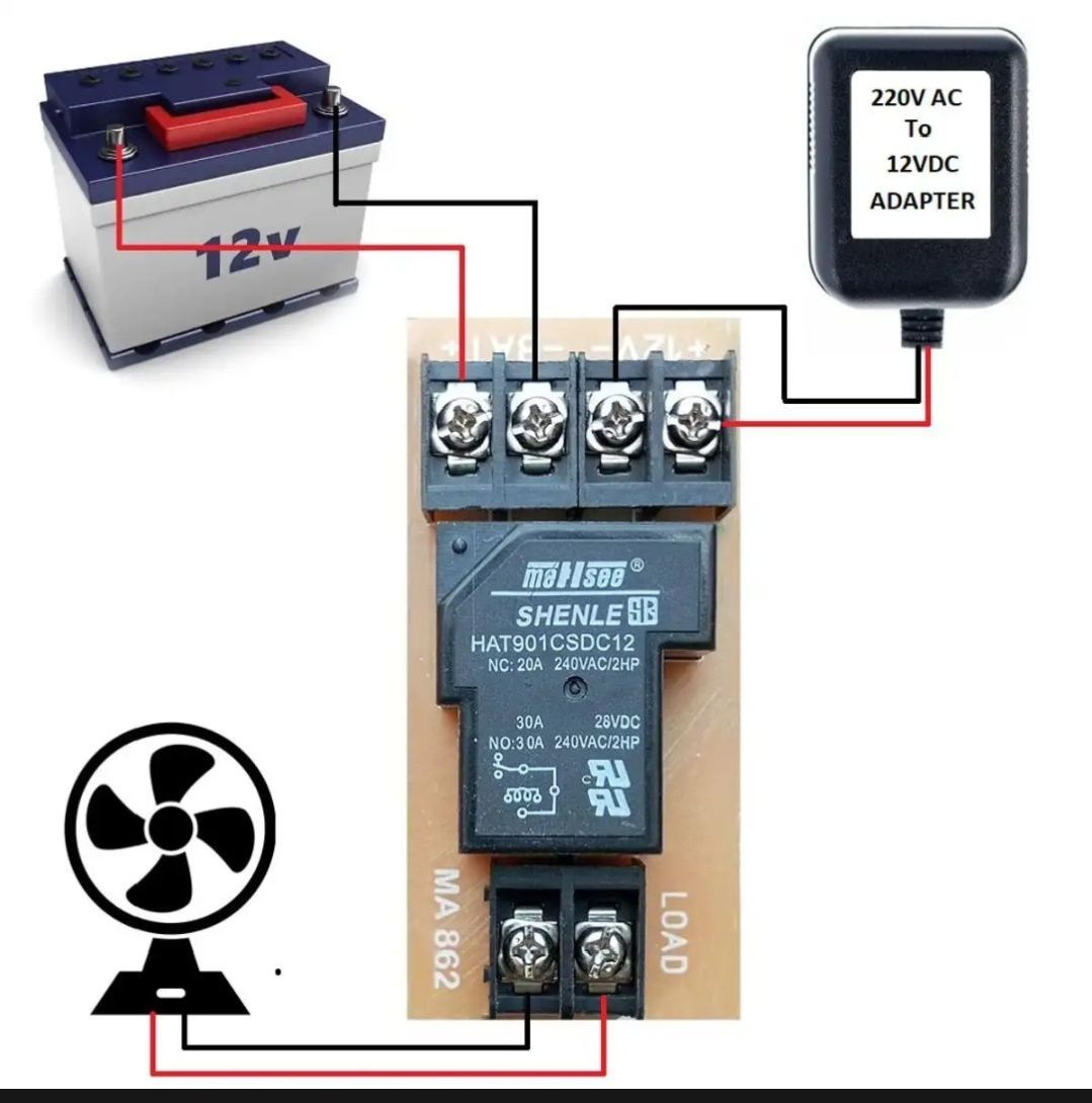 12V 30A Automatic Relay for AC Adapter_0