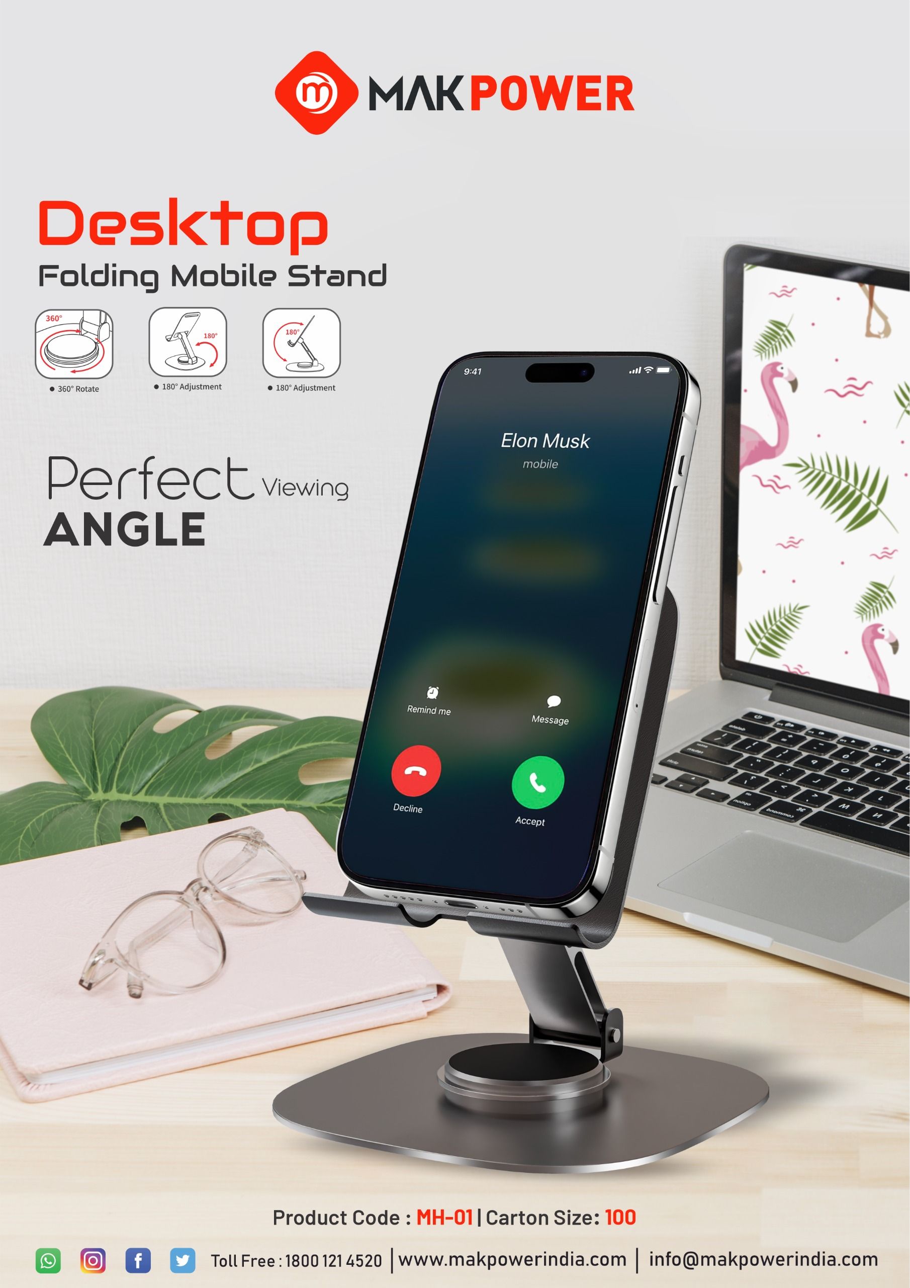 Mak Power MH-01 Desktop Folding Mobile Stand_0