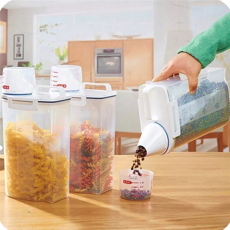 Cereal  Storage Container with measuring cup and handle_4