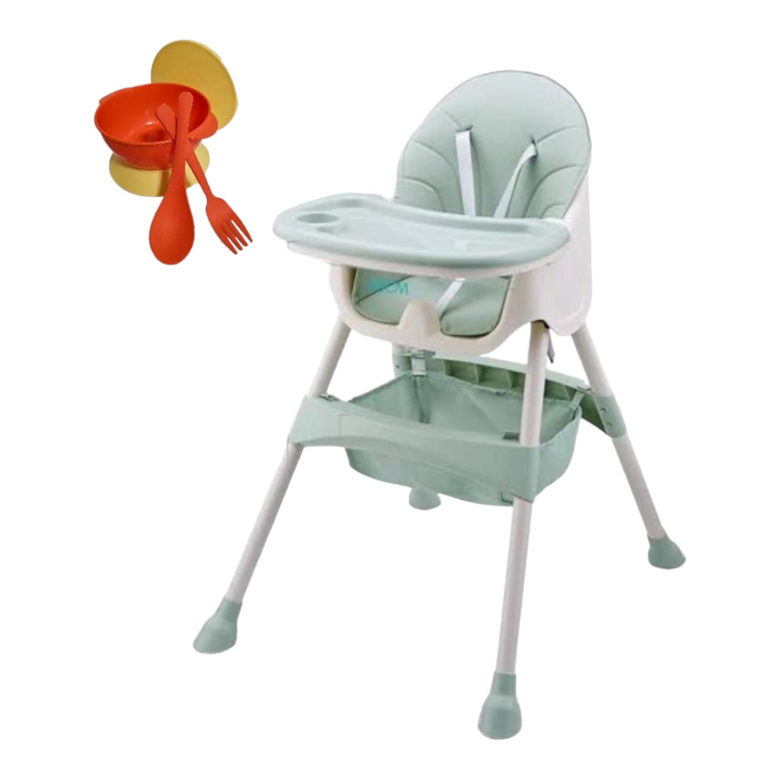 Crazy For Baby Feeding High Chair With Sensory Toy and Bowl Set - Green_0