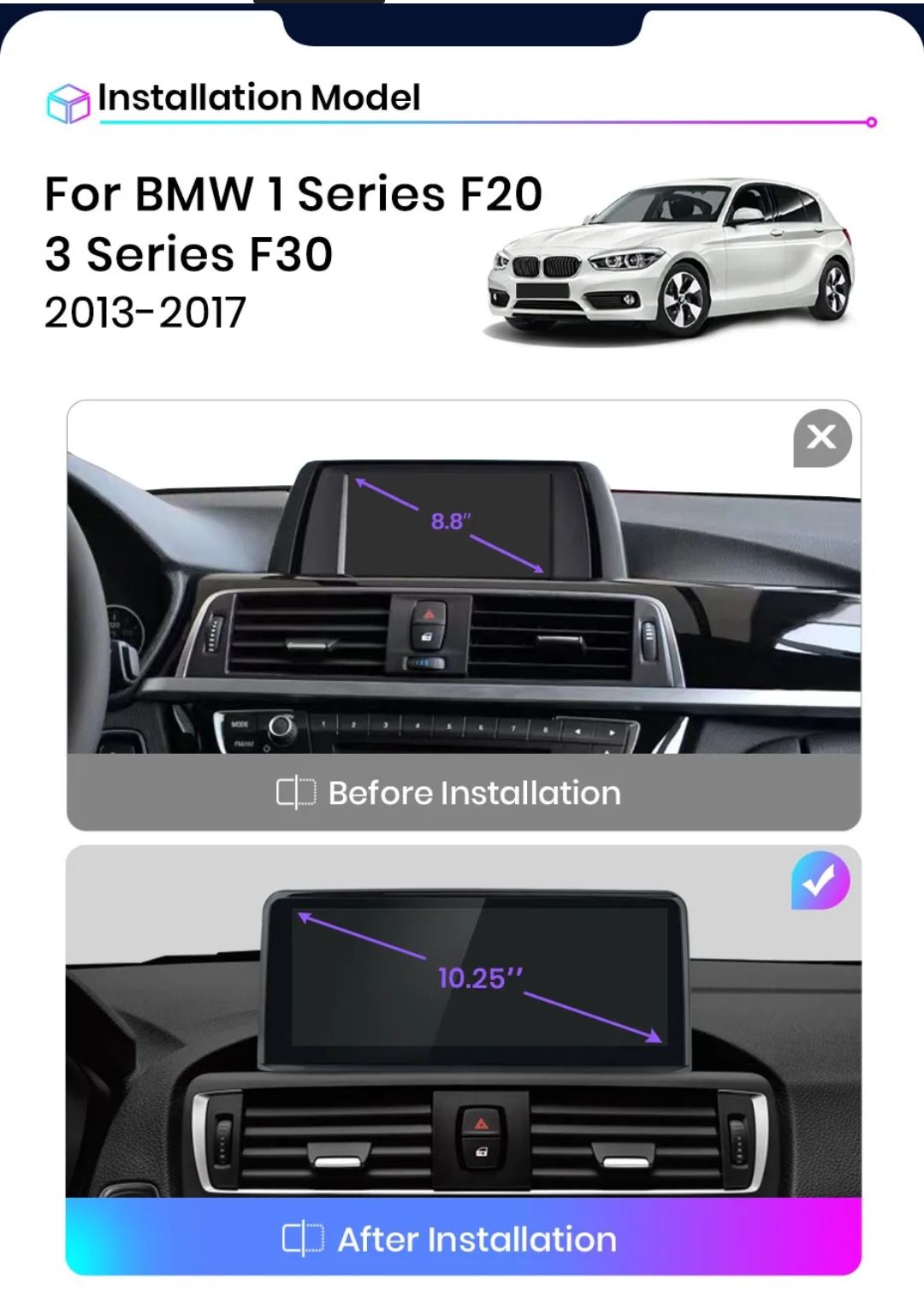 Rádio 10,25" android 4/64GB BMW série 3 e 4 CARPLAY 8Core GPS 4G_9
