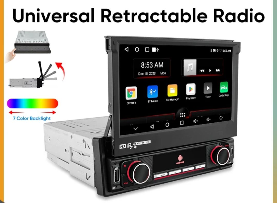 Rádio 1din 7" android 2/32Gb universal Carplay gps wifi Bluetooth_1