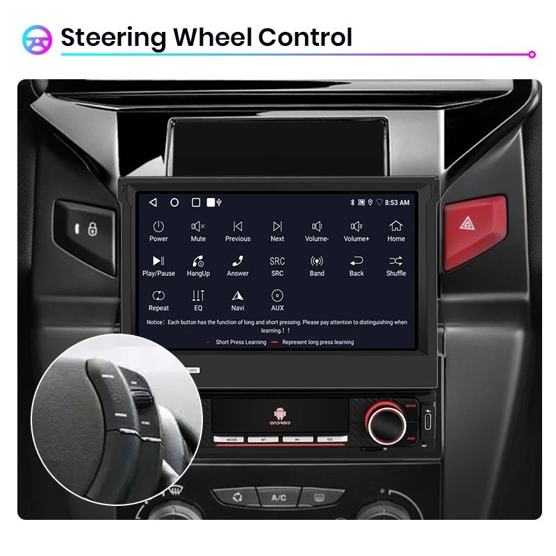 Rádio 1din 7" android 2/32Gb universal Carplay gps wifi Bluetooth_12