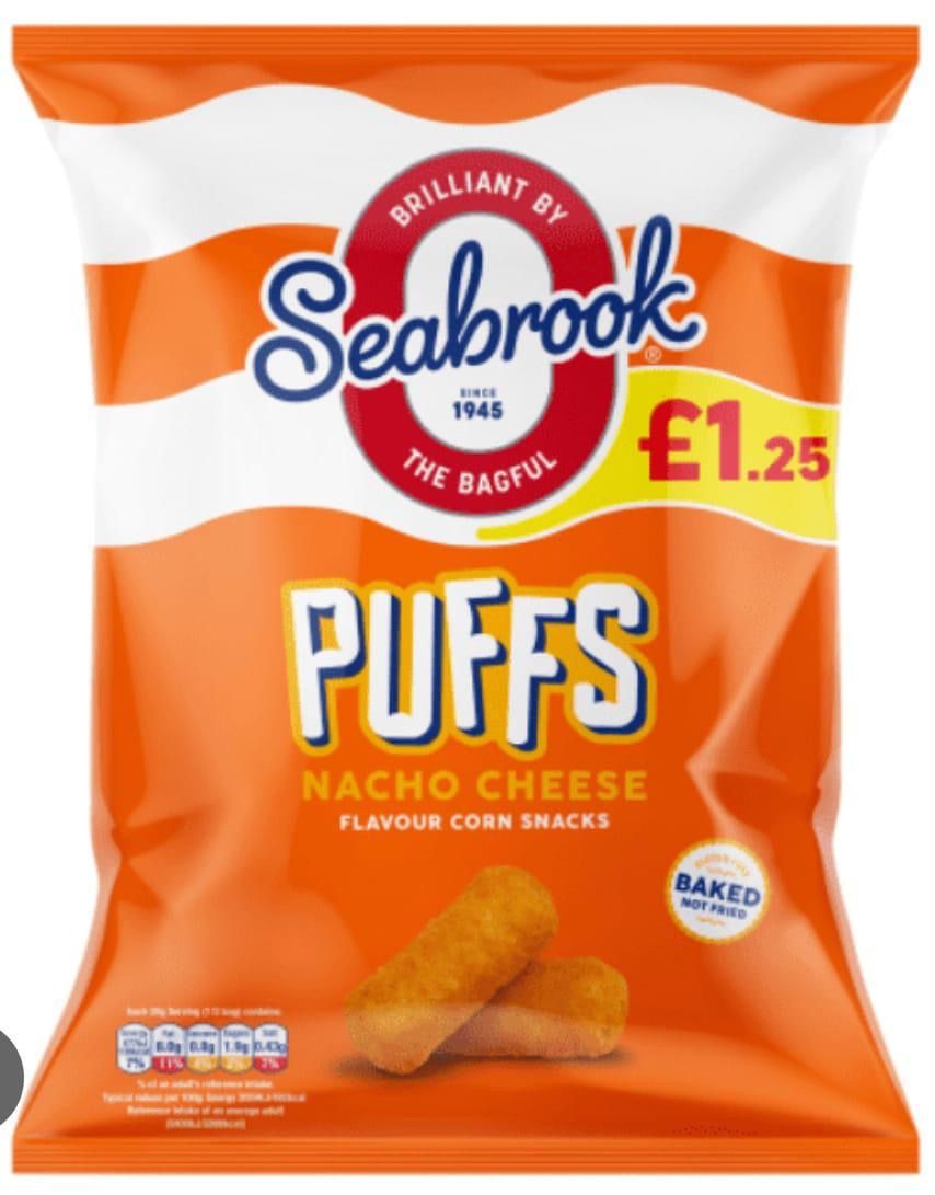 Sea brook puffs nacho cheese pm£1.25 16x55g BBE  02/06/24 3 cases _0