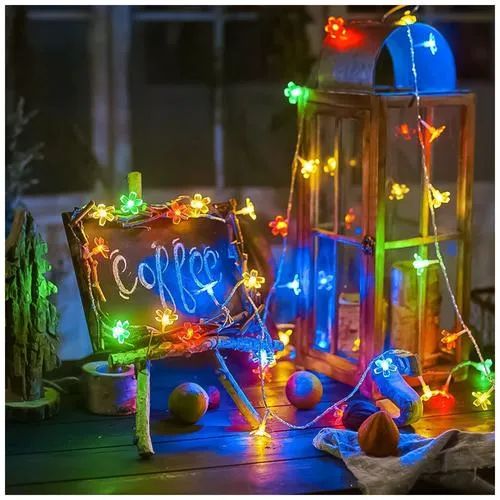 Quace Fairy String Lights - Multi Colour Silicone Blossom Flower, 16 LED, 3 m, Series Lights For Festival, Diwali Home Decoration, 1 pc_3