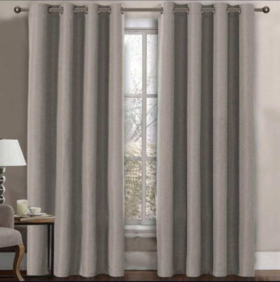 Dark Grey -Linen Blackout Curtain 140x260cm_2