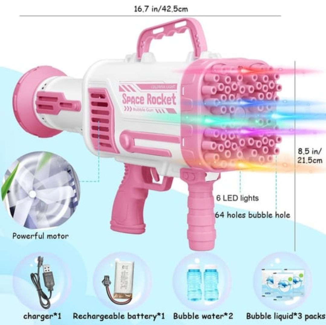 Bubble Gun with Flash Lights, 15 Holes_1