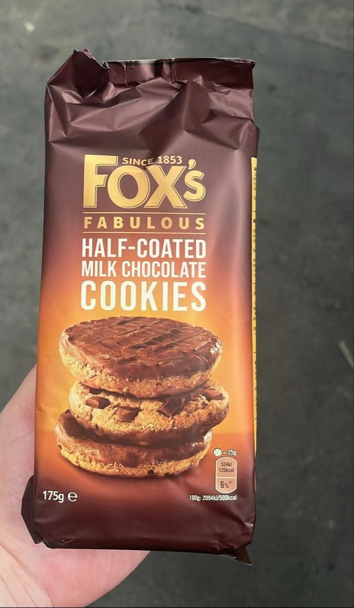 Fox’s half coated cookies 8x175g BBE 12/10/24 2 cases _0