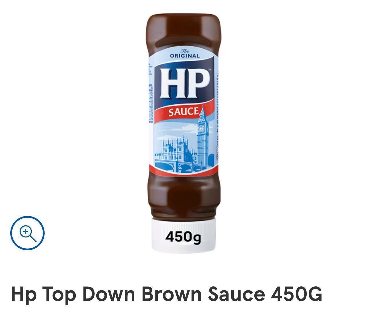 Hp brown sauce top down 12x450g bbe 01/11/24 _0