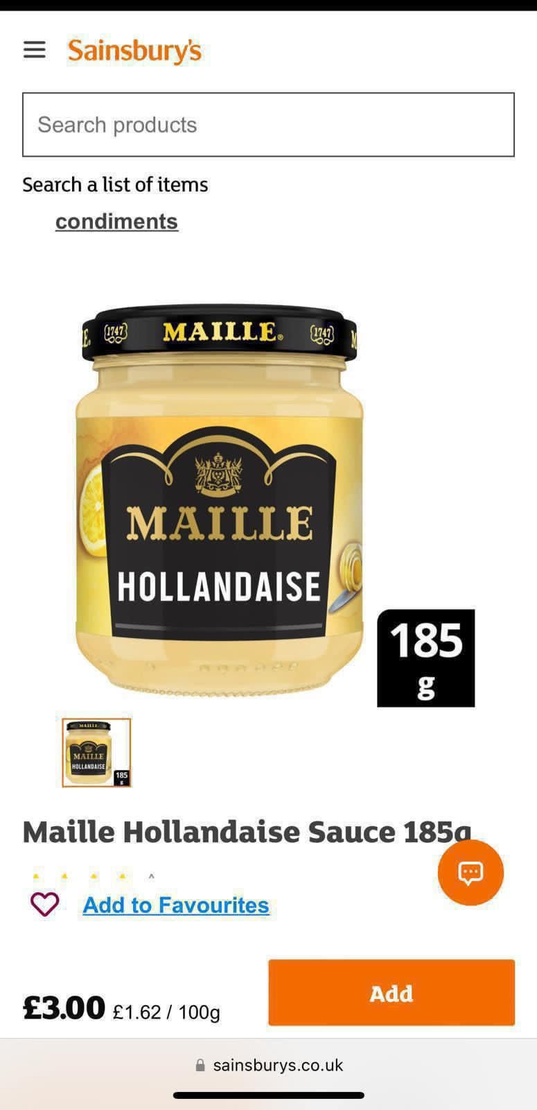 ⭐️REDUCED PRICE⭐️ Maille hollandaise sauce with lemon 6x185g BBE 07/24 5 cases _0