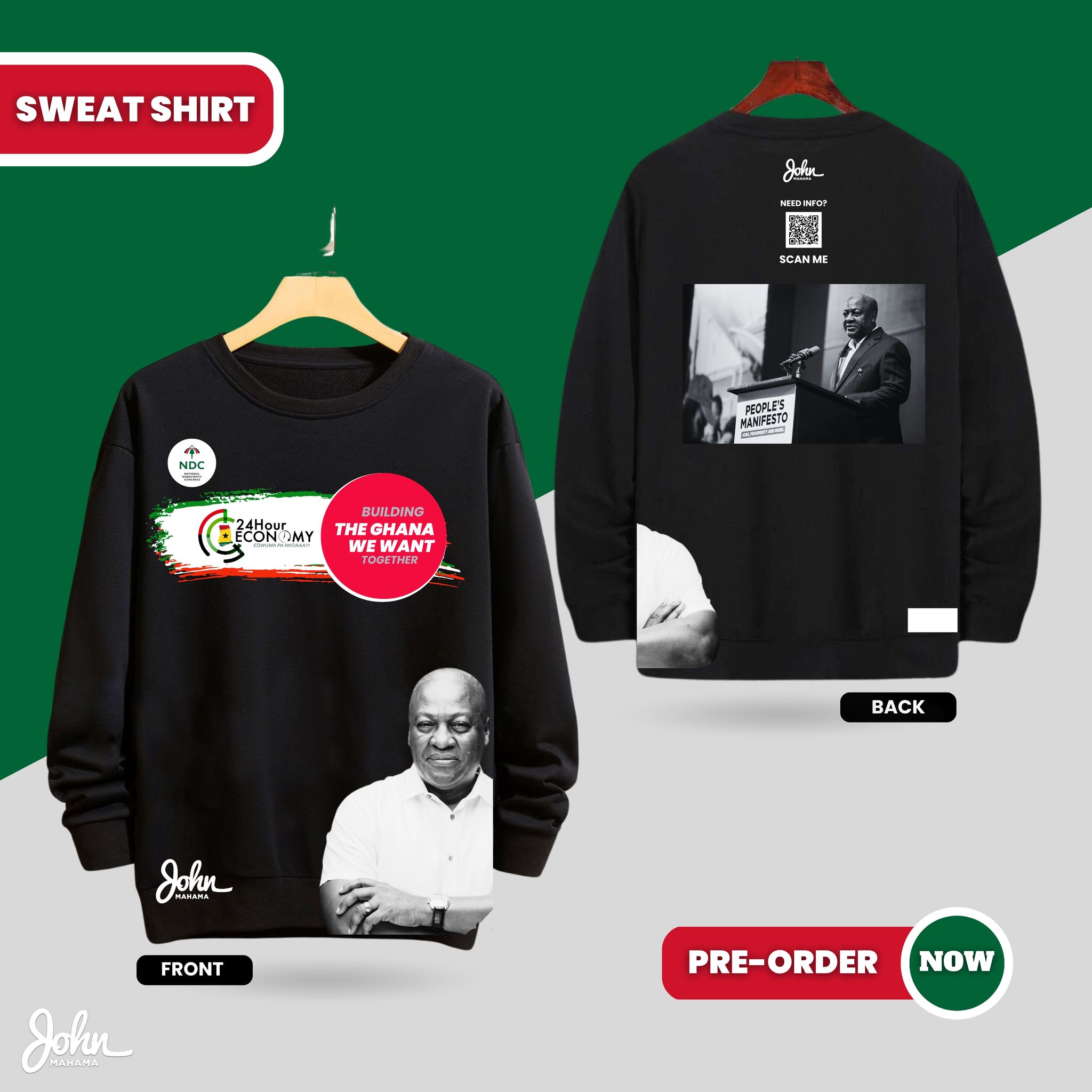 Black Sweatshirt with White Banner_0