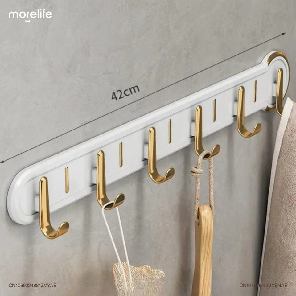 Wall-Mounted Hanging Rack with 6 Wall Hooks _3