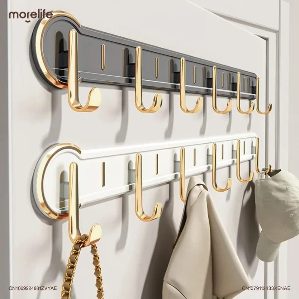 Wall-Mounted Hanging Rack with 6 Wall Hooks _1