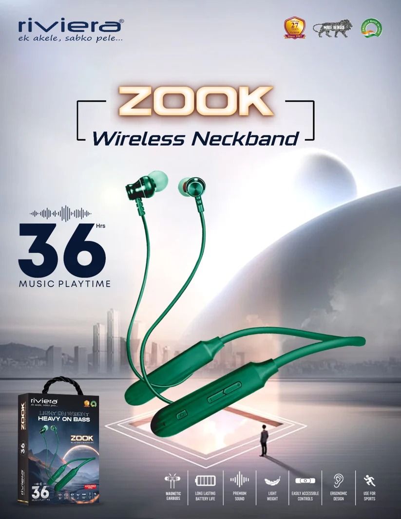 Riviera ZOOK Neckband - Assorted Color With 6 Months Limited Warranty_0