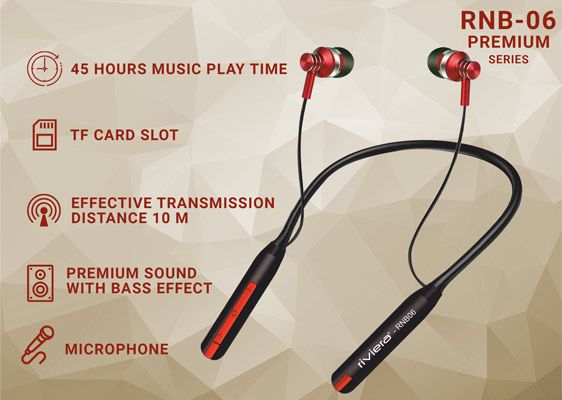 Riviera RNB-06 Neckband 45 Hours Music Playtime - Assorted Color With 6 Months Limited Warranty_1