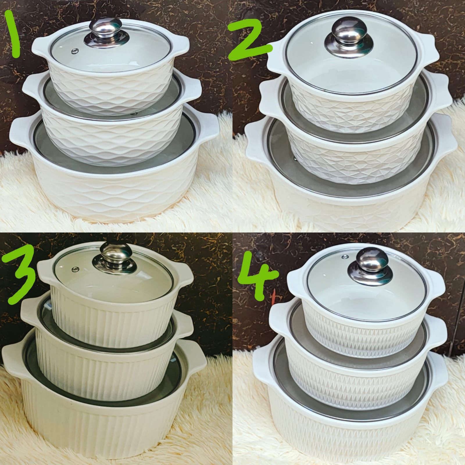 High quality 3pcs  ceramic Soup Pots_0