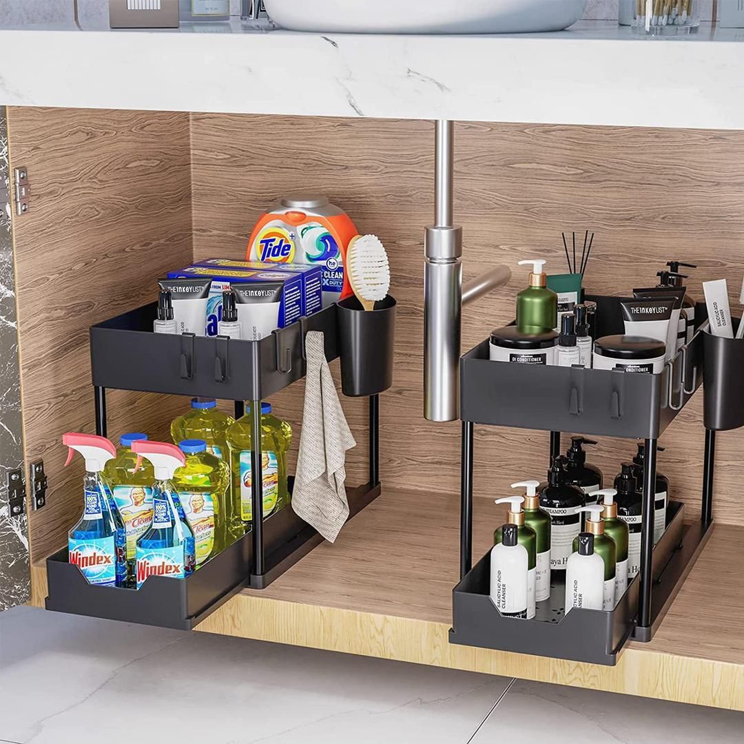 Double Sliding Under Sink Organizers and Storage _0