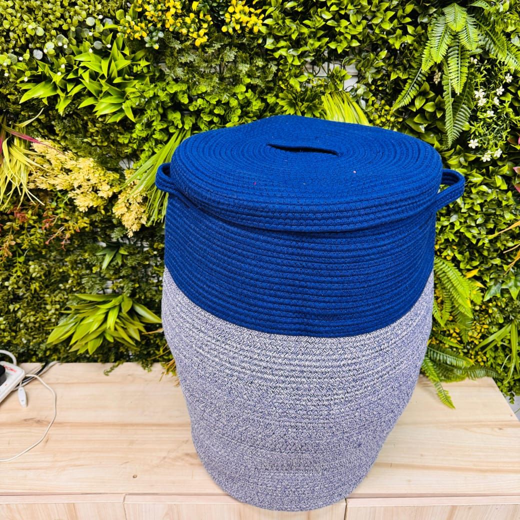 Cotton Rope Basket with Lid _1