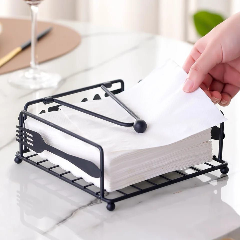 Black Cuisine Metal Napkin Holder_0