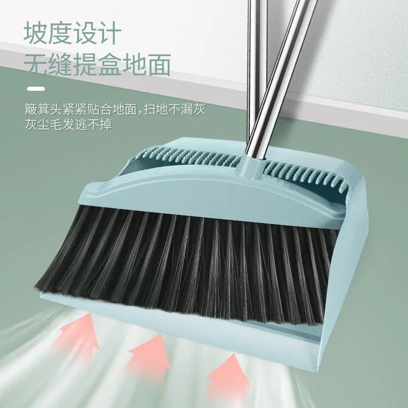 Broom and scoop folding dustpan set _3