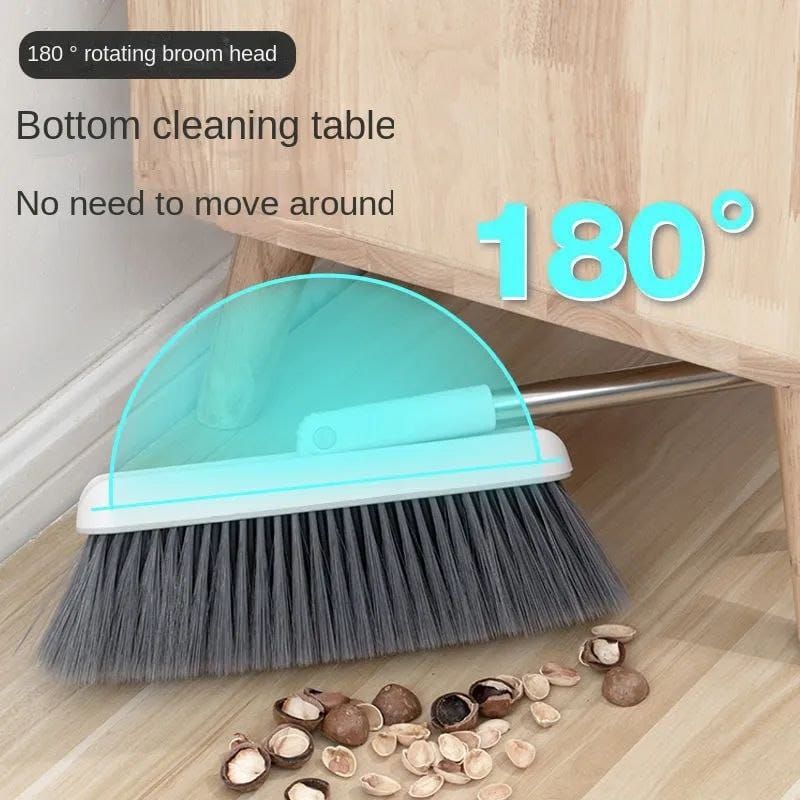 Broom and scoop folding dustpan set _2