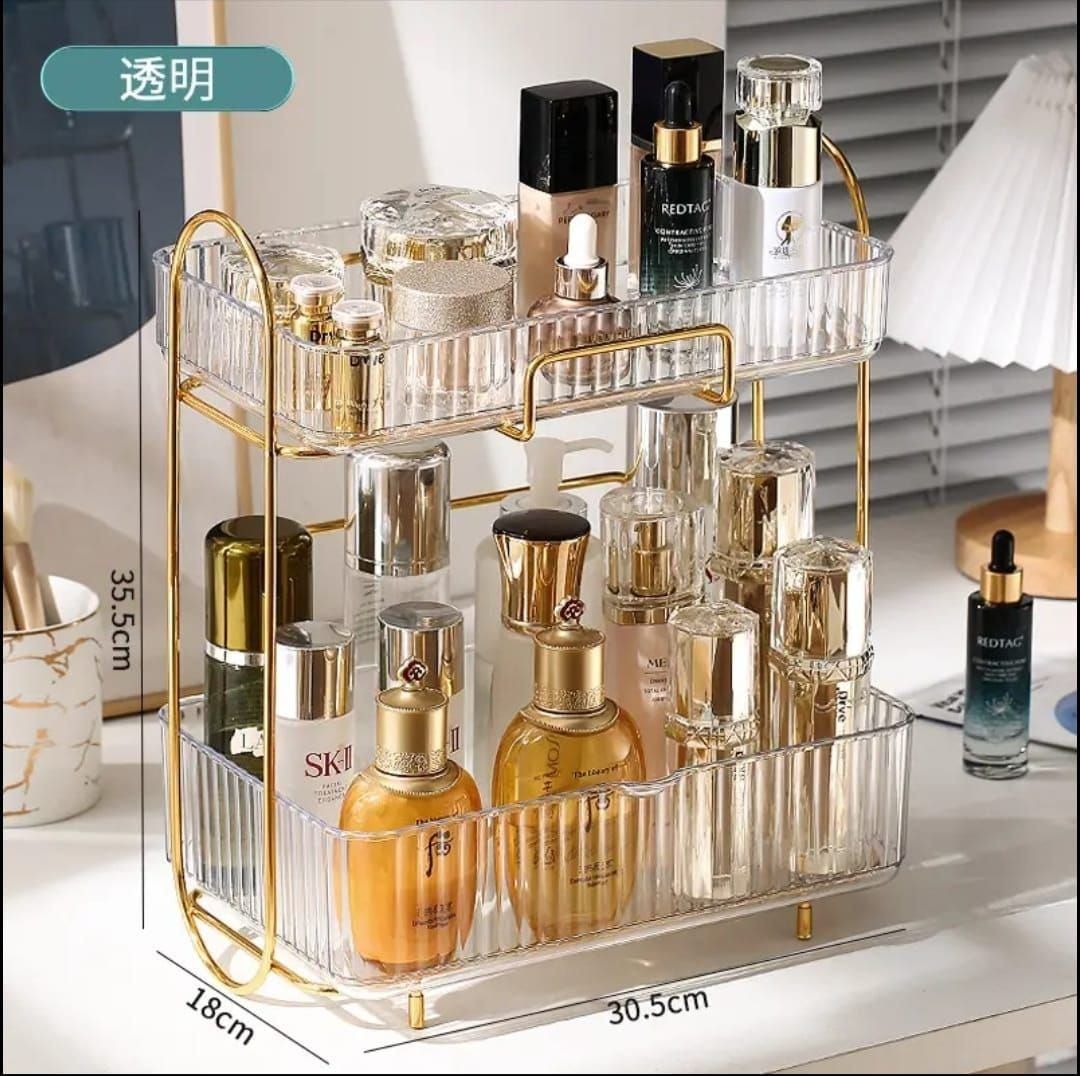Acrylic Double layer cosmetic organizer_2