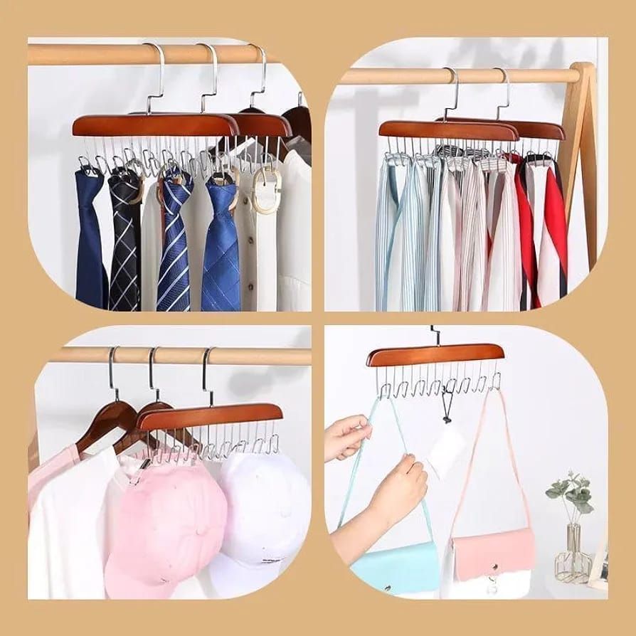 Wooden Hangers with hooks _2