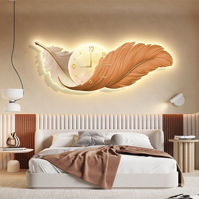 Feather wall hanging clock_0