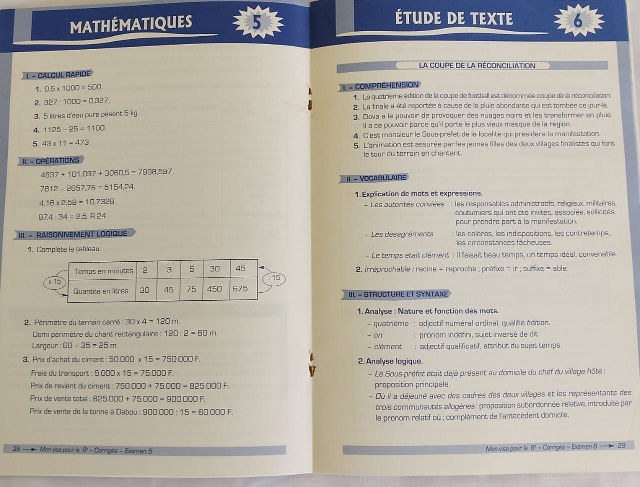 MON VISA POUR LA 6eme CORRIGÉS (Editions Eburnie) - CM2_2