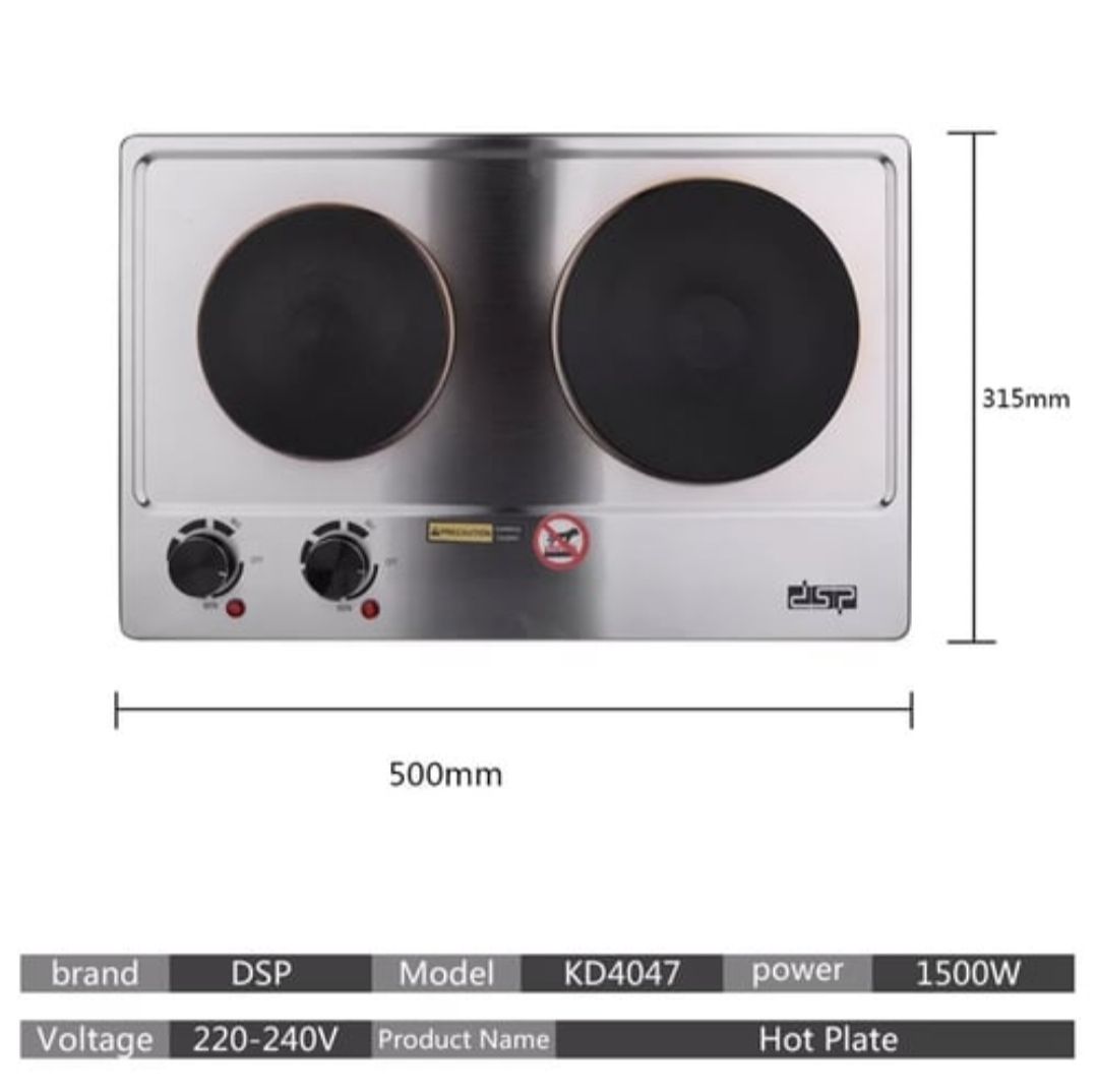 Dsp Electric Cast-Iron Double Burner Countertop Hot Plate Stainless, KD4047_2