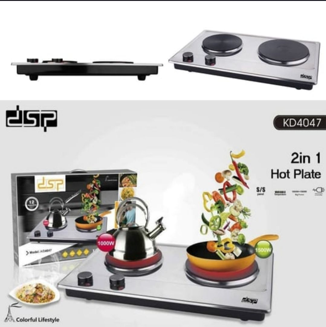 Dsp Electric Cast-Iron Double Burner Countertop Hot Plate Stainless, KD4047_4