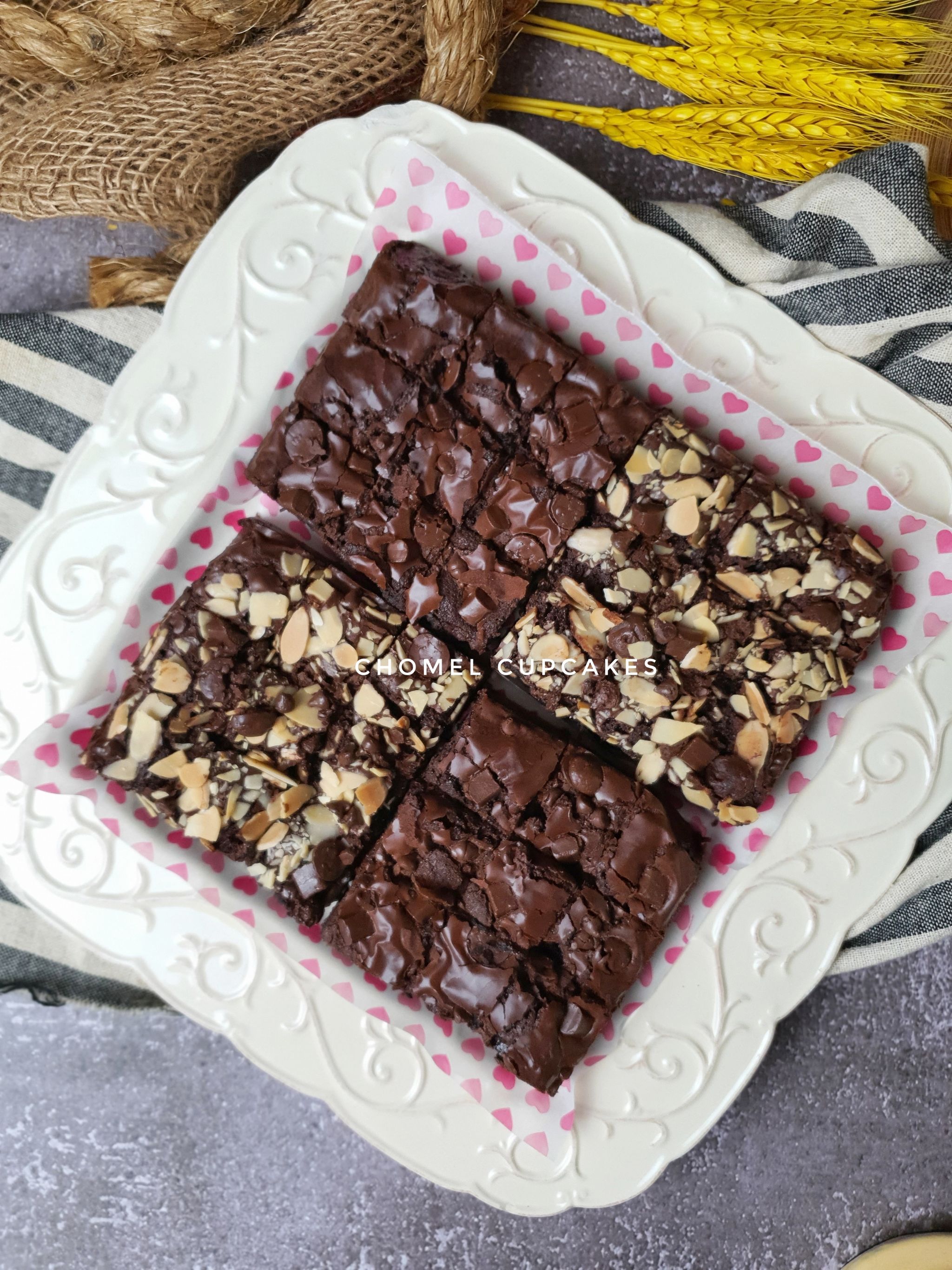 Fudgy Brownies with Half Almond Half Choc Chips _7