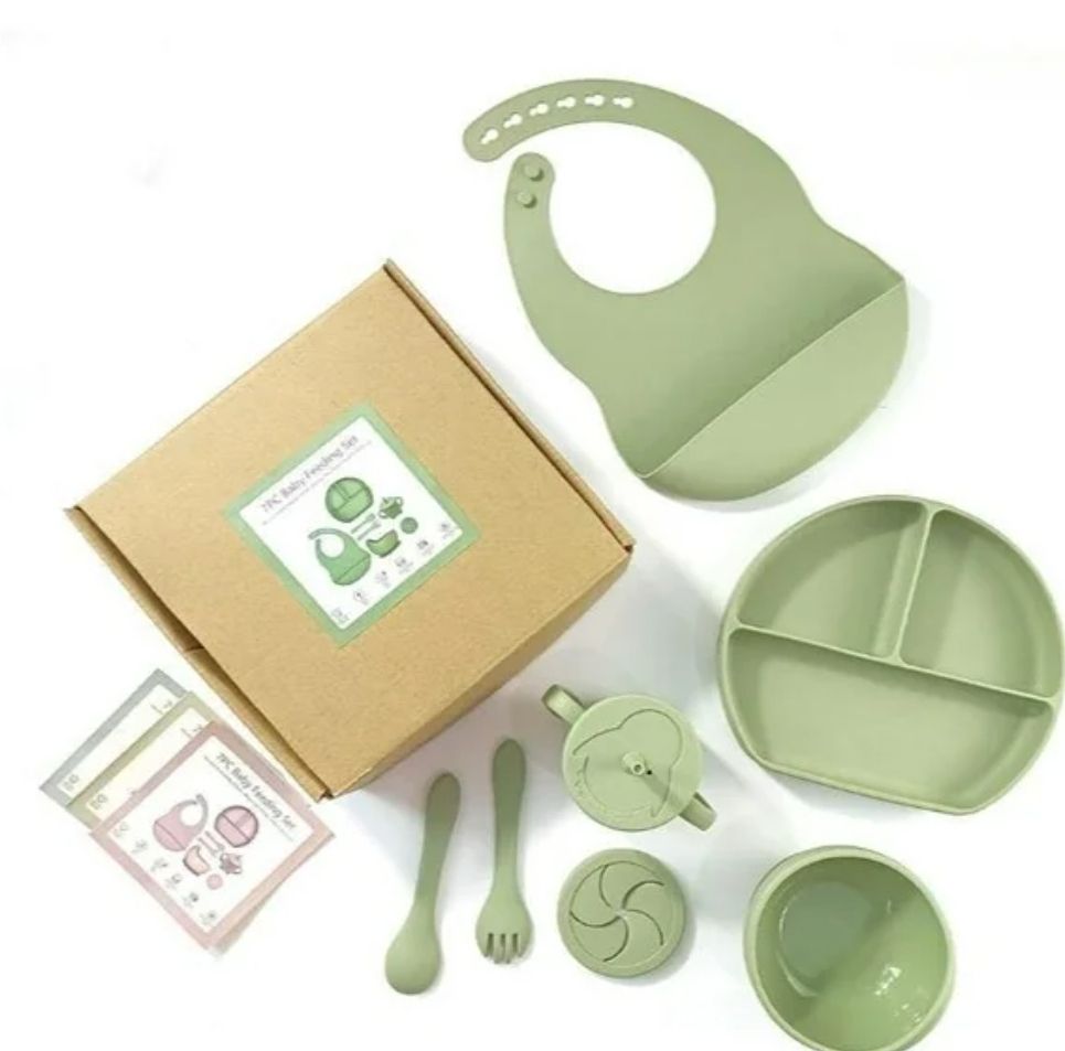 9 Piece Silicone Feeding Set - Pink_4