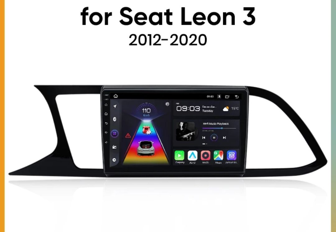 Rádio 9" android 2/32GB Seat Leon 3 2012 a 2020 CARPLAY WIFI GPS_0