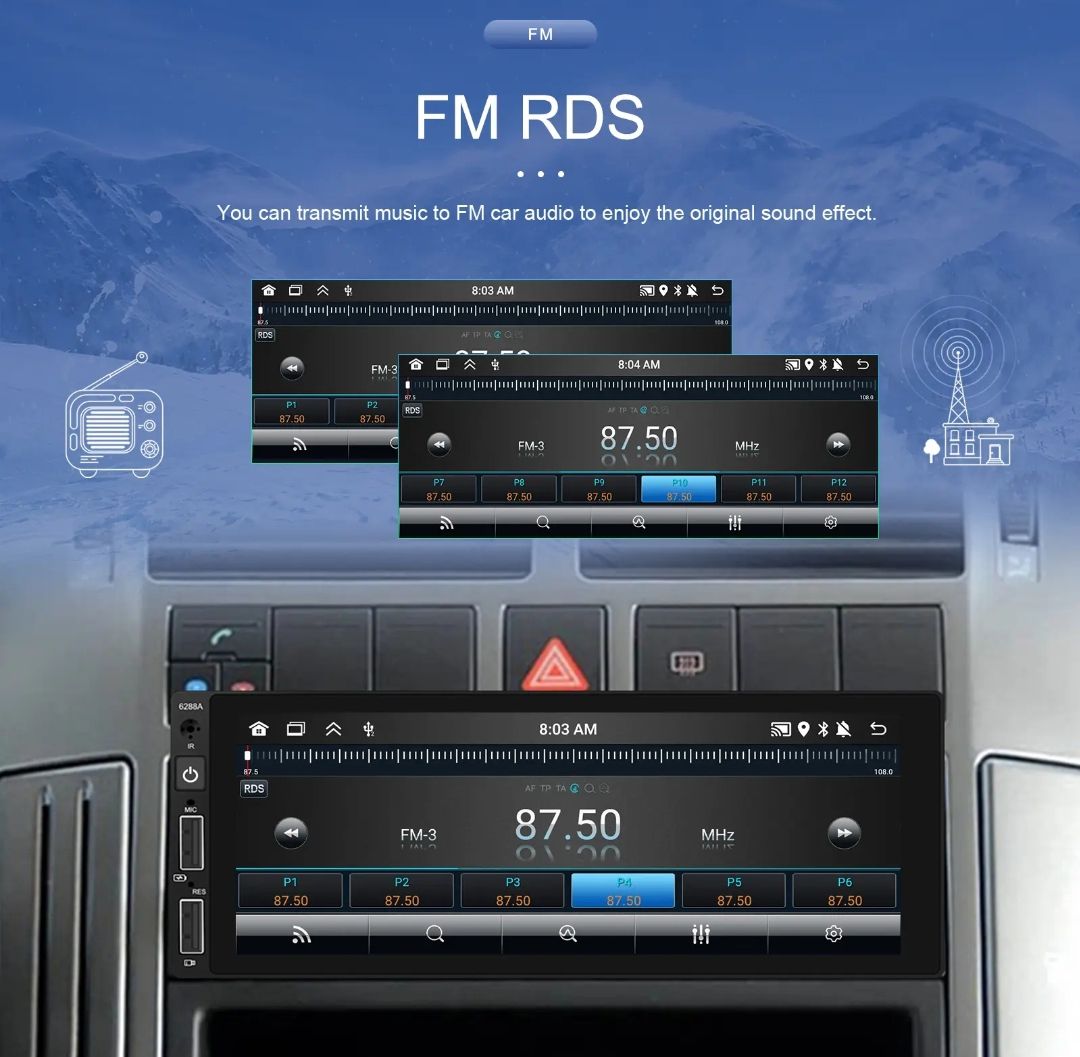 Rádio 1din android 13 2/64GB 6,9 POLEGADAS CARPLAY GPS WIFI rds _9