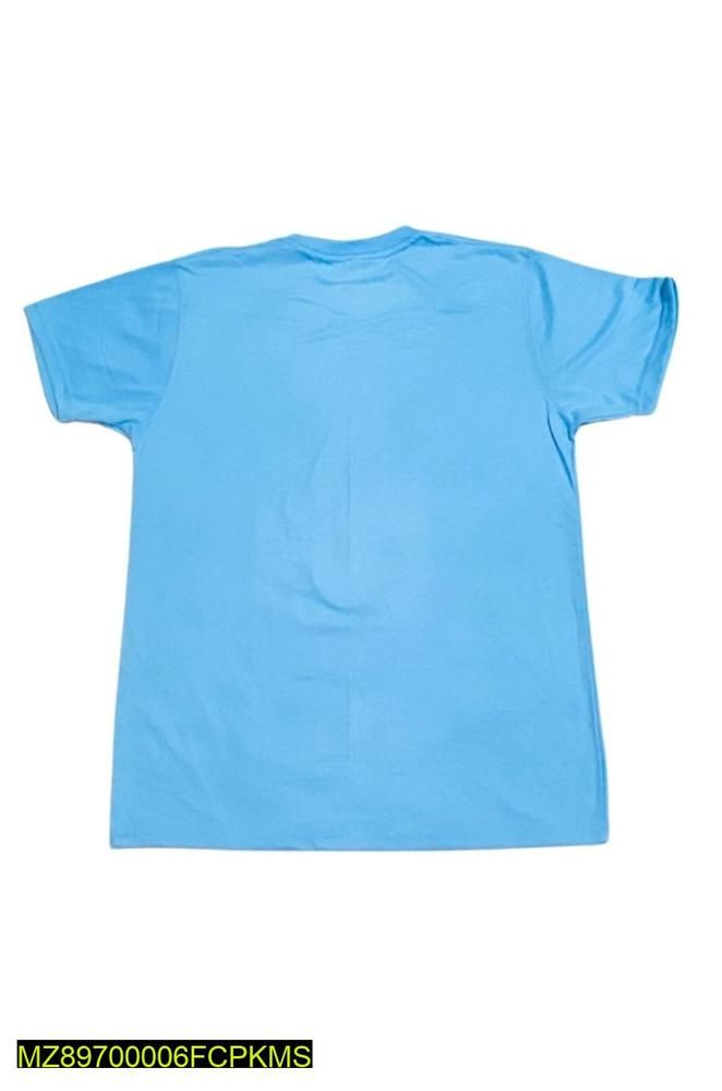 1 PC Cotton Printed Unisex T-shirt Skyblue _1