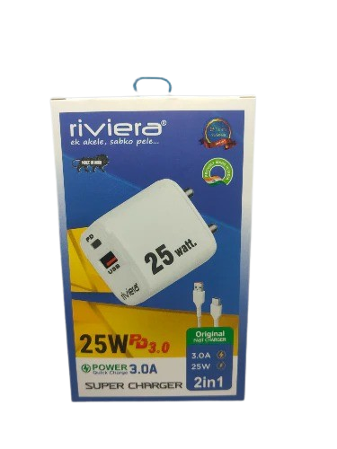 Riviera 25W PD 3.0amp Charger With Type C Cable_1