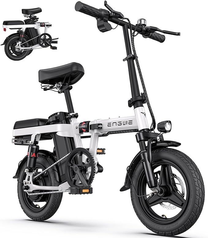 ENGWE T14 Folding Electric Bike 14'' Tires Portable E-bike, 48V 10Ah Removable Battery, 25 km/h Speed for Range of 30-70 km, City EBike for Adults Teens_1