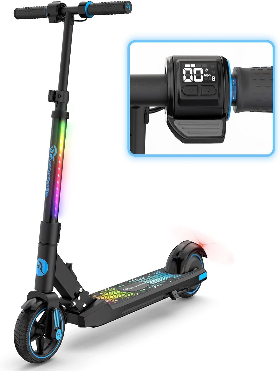 (EV06C-Black) Electric Scooter Adult or Kids, Foldable E Scooter_0