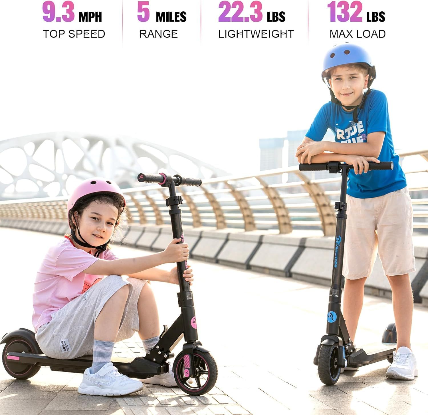 (EV06C-Black) Electric Scooter Adult or Kids, Foldable E Scooter_1