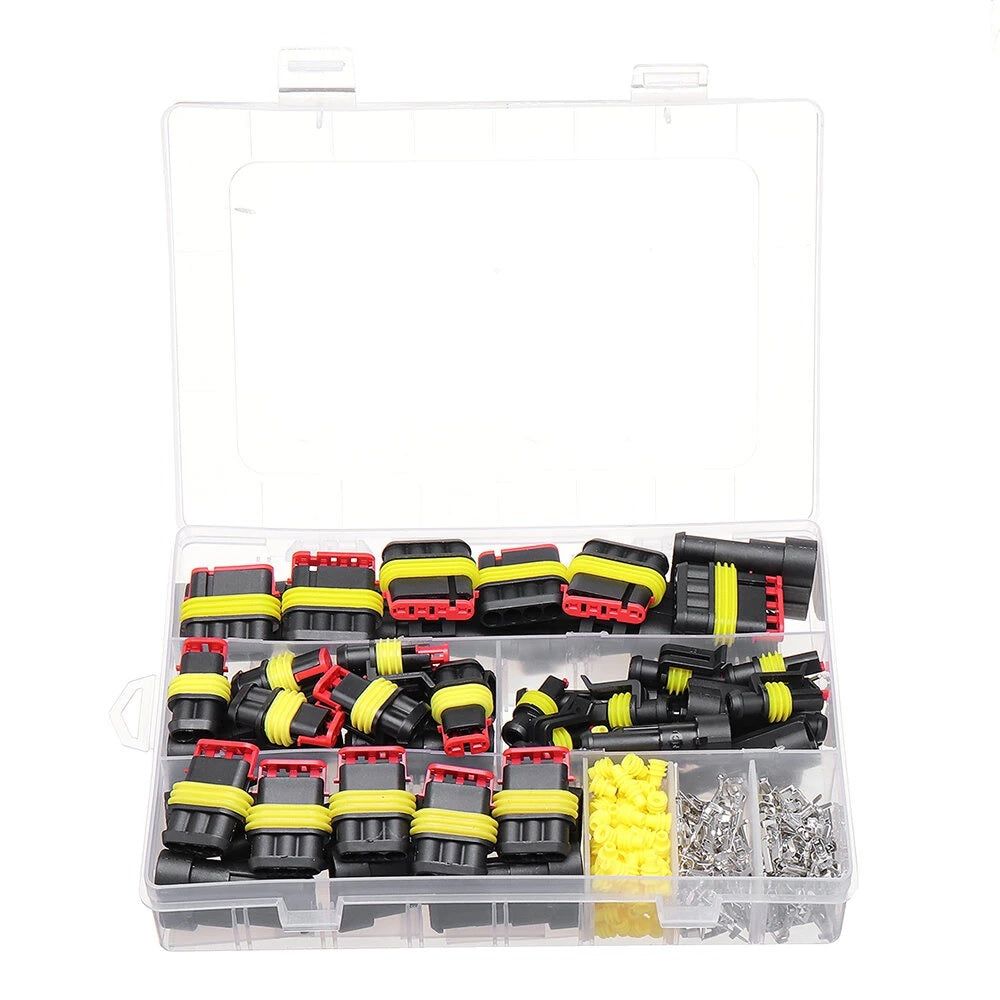 352pcs Waterproof Electrical Wire Connector 1/2/3/4 Pin Kit_1