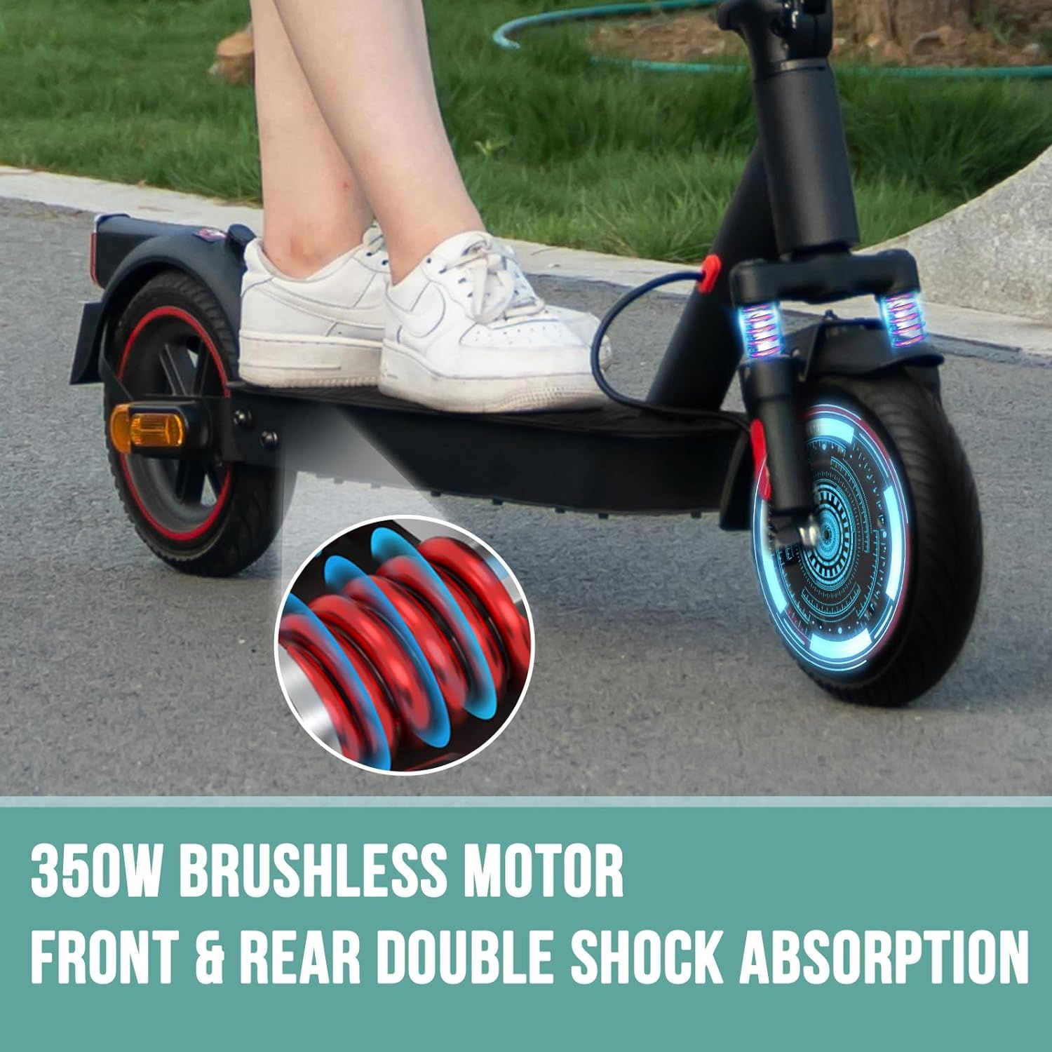 EVERCROSS EV85F Electric Scooters Adults, 8.5'' E-Scooter Foldable - APP, 350W Motor, 7.8AH Battery, 15KG weight, 3 Speed Modes, Max load 120KG, Dual shock absorbers_3