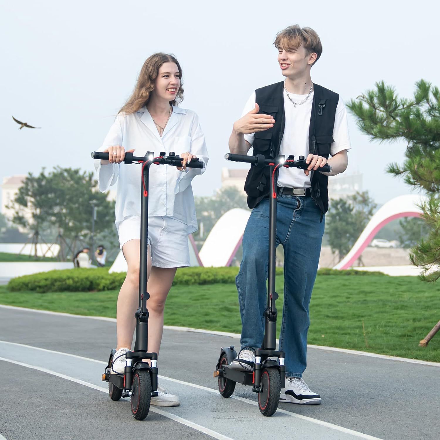 EVERCROSS EV85F Electric Scooters Adults, 8.5'' E-Scooter Foldable - APP, 350W Motor, 7.8AH Battery, 15KG weight, 3 Speed Modes, Max load 120KG, Dual shock absorbers_6