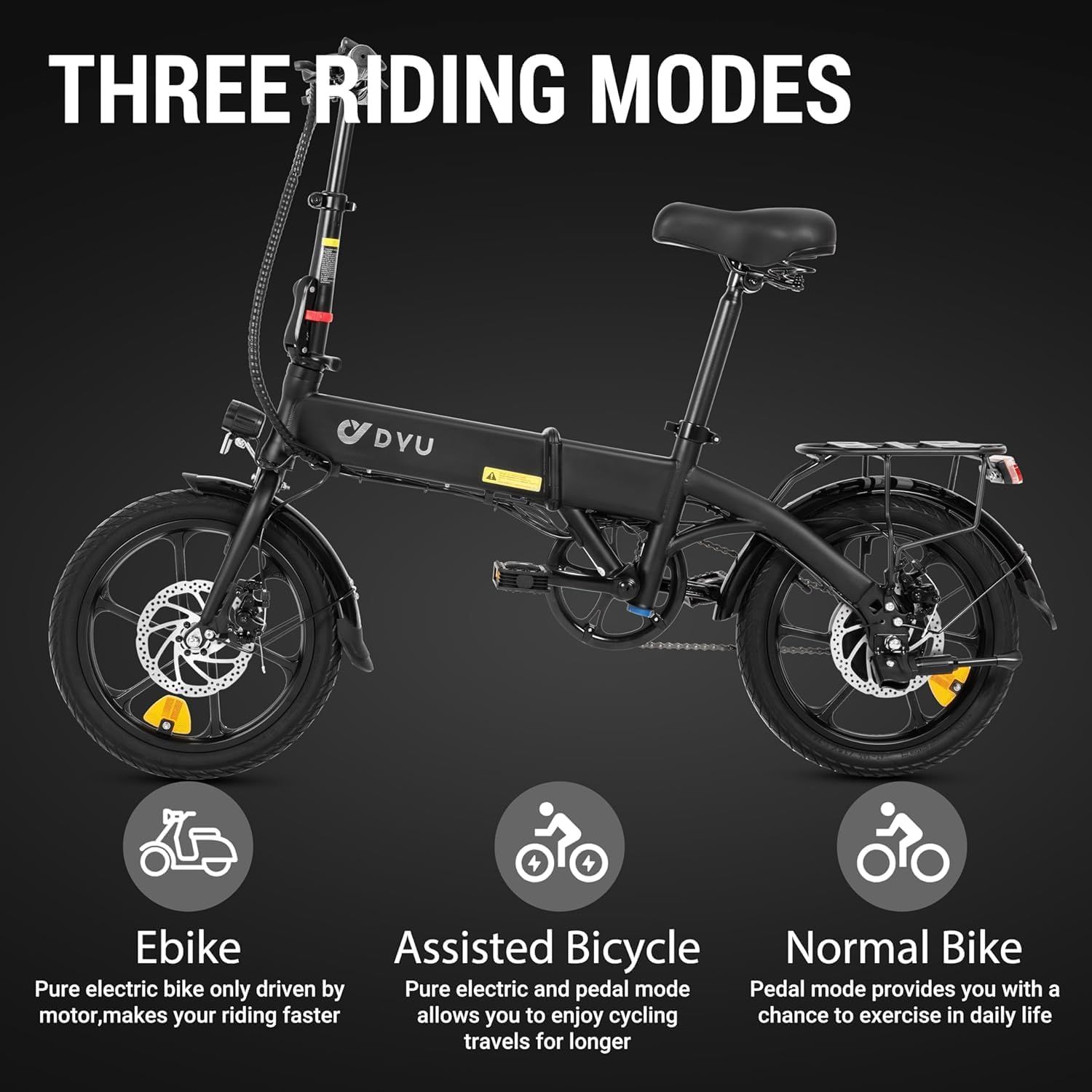 DYU A1F 16-Inch Foldable Electric City Bike 250W Motor_2